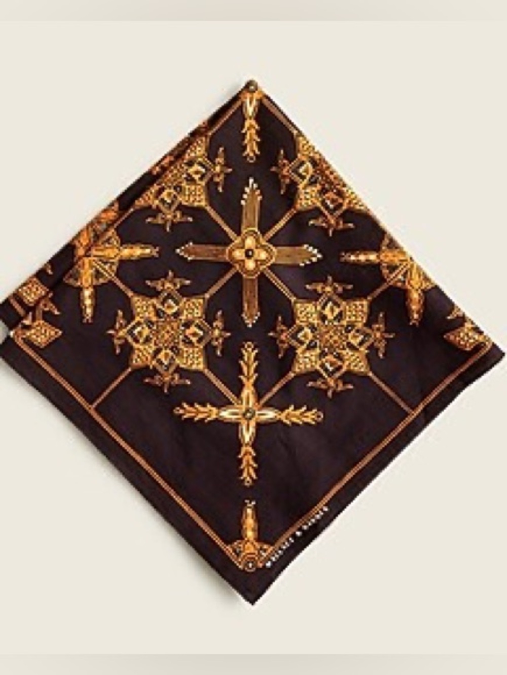 J. Crew Wallace & Barnes organic cotton bandana in Charcoal Big Geo